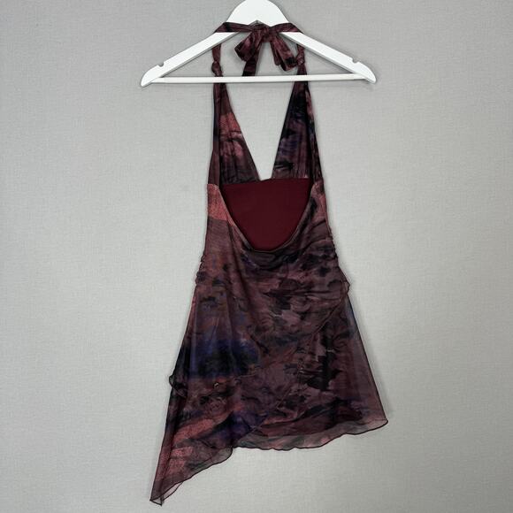 Tiger Mist Frieda Dress Womens XS Burgundy Romantic Halter Y2K Fairy Grunge - Picture 6 of 15